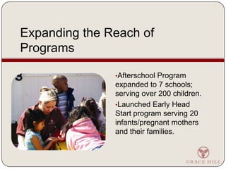 Average ITERS scores rose from  4.24 in PY08-09to 5.31 in PY09-10Healthy, Vibrant Program SitesHoward Branch was reaccredited by Missouri Voluntary Accreditation in May, 2010.