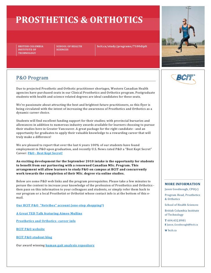 2010 Prosthetics Orthotics Career