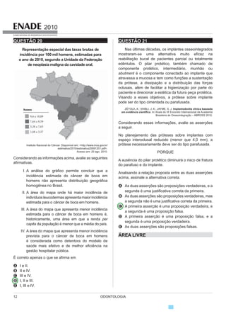 ODONTOLOGIA 7
2010
EXAME NACIONAL DE DESEMPENHO DOS ESTUDANTES
QUESTÃO 9
As seguintes acepções dos termos democracia e ética foram extraídDV GR 'LFLRQiULR +RXDLVV GD /tQJXD 3RUWXJXHVD
democracia. POL. 1 governo do povo; governo em que o povo exerce a soberania 2 sistema político cujas ações
atendem aos interesses populares 3 governo no qual o povo toma as decisões importantes a respeito das políticas
públicas, não de forma ocasional ou circunstancial, mas segundo princípios permanentes de legalidade 4 sistema
político comprometido com a igualdade ou com a distribuição equitativa de poder entre todos os cidadãos 5 governo
que acata a vontade da maioria da população, embora respeitando os direitos e a livre expressão das minorias
ética. 1 SDUWH GD ¿ORVR¿D UHVSRQViYHO SHOD LQYHVWLJDomR GRV SULQFtSLRV TXH PRWLYDP GLVWRUFHP GLVFLSOLQDP RX RULHQWDP
R FRPSRUWDPHQWR KXPDQR UHÀHWLQGR HVS D UHVSHLWR GD HVVrQFLD GDV QRUPDV YDORUHV SUHVFULo}HV H H[RUWDo}HV
presentes em qualquer realidade social 2 p.ext. conjunto de regras e preceitos de ordem valorativa e moral de um
indivíduo, de um grupo social ou de uma sociedade
Dicionário Houaiss da Língua Portuguesa. Rio de Janeiro: Objetiva, 2001.
RQVLGHUDQGR DV DFHSo}HV DFLPD HODERUH XP WH[WR GLVVHUWDWLYR FRP DWp  OLQKDV DFHUFD GR VHJXLQWH WHPD
Comportamento ético nas sociedades democráticas.
Em seu texto, aborde os seguintes aspectos:
D 