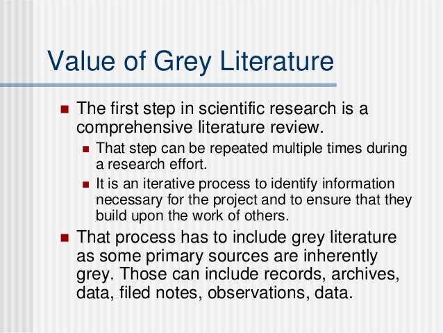 Gray literature examples picture