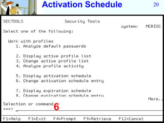 Activation Schedule   20




  6
 
