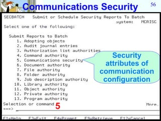 Communications Security      56




                   Security
                 attributes of
               communication
                configuration


      5
 