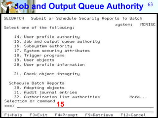 63
Job and Output Queue Authority




         15
 