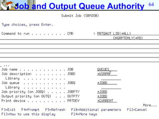 64
Job and Output Queue Authority
 