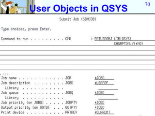 70
User Objects in QSYS
 