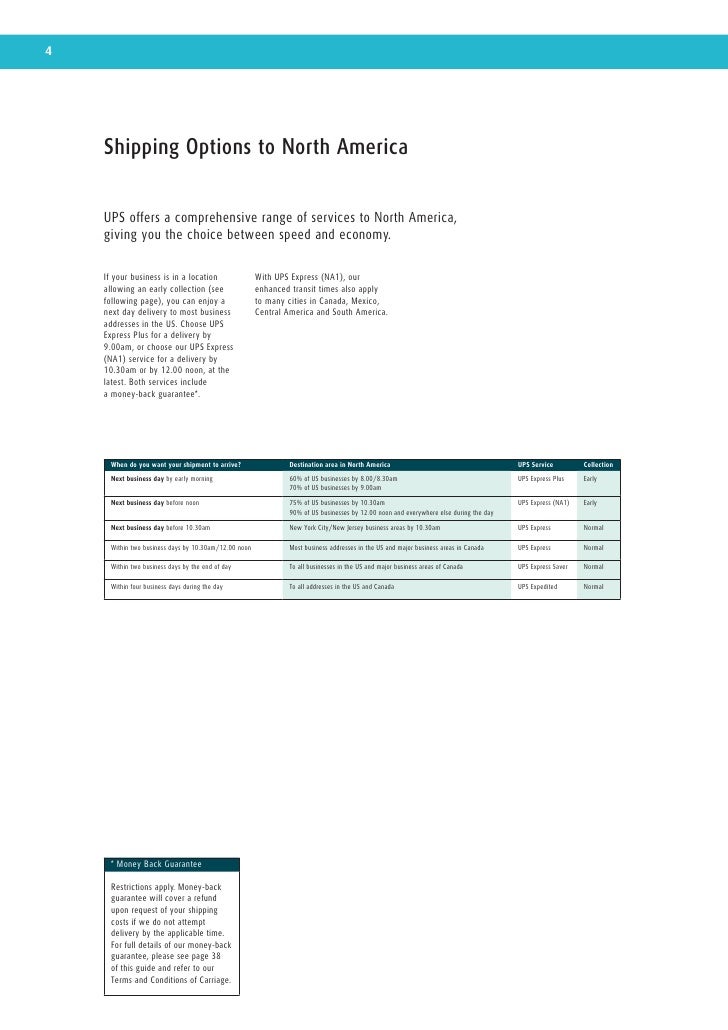 2010 UPS UK service and tariff guide