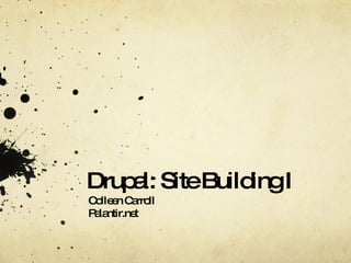 Drupal: Site Building I Colleen Carroll Palantir.net 