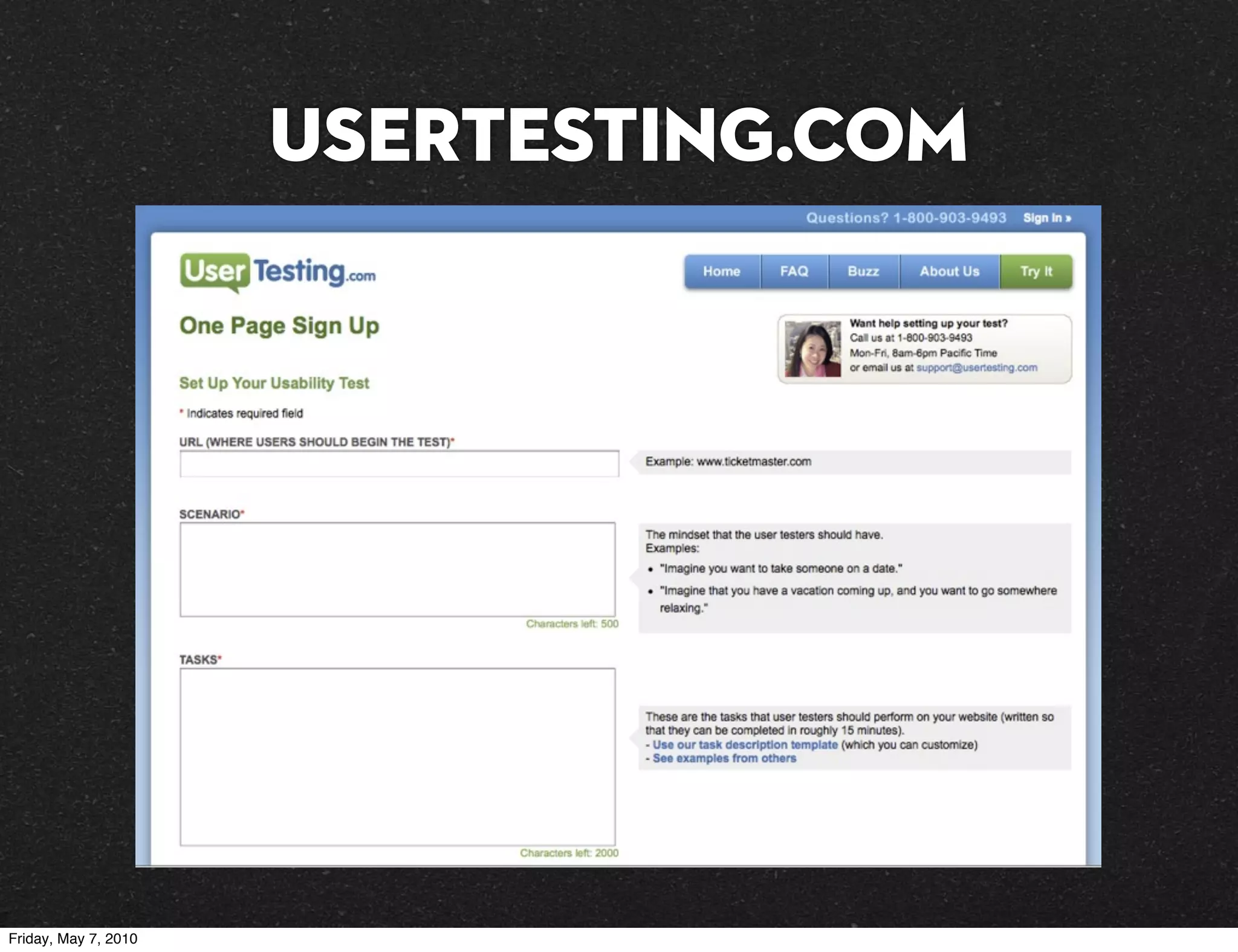 UserTesting.com




Friday, May 7, 2010
 