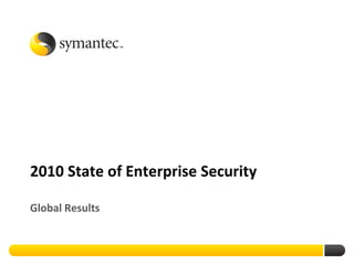2010 State of Enterprise Security

Global Results
 
