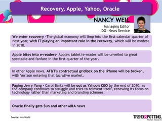 Recovery, Apple, Yahoo, Oracle

                                                  NANCY WEIL
                             ...