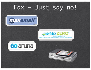 Fax – Just say no!
 