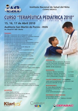 2010 Terapéuica Pediátrica INSN