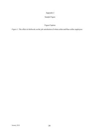 Appendix J

                                              Sample Figure



                                              Figure Caption

Figure 1. The effect of shiftwork on the job satisfaction of white-collar and blue-collar employees.




January 2010                                       30
 