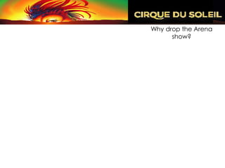 Why drop the Arena
      show?
 