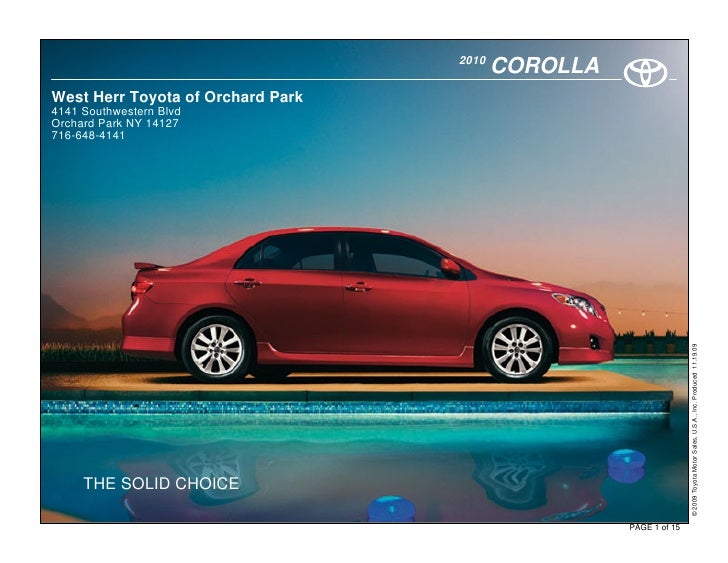 West Herr Toyota >> 2010 Toyota Corolla Orchard Park West Herr Toyota >> 2010 Toyota Corolla Orchard Park