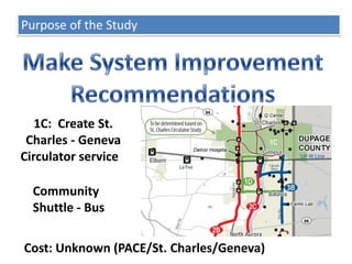 Purpose of the Study — Deficiencies in Existing ServicesPACE Bus StopStops not lined up