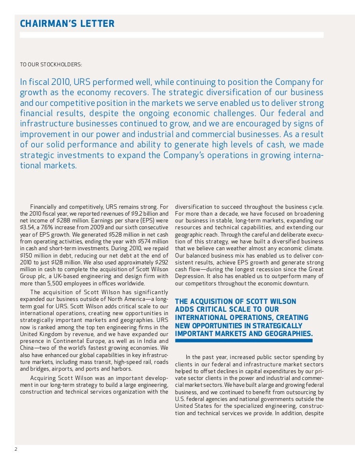 URS 2010 Annual Report