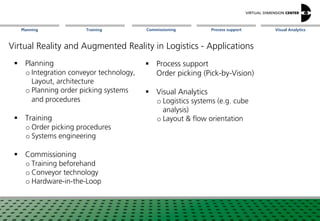 Vr Logistics VR and AR in Logistics: VDC-Whitepaper | PDF
