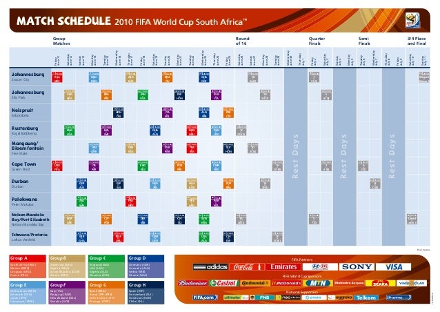 2010 World Cup Schedule