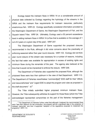 Squaxin Island Tribe v. Gregoire Ecology response brief