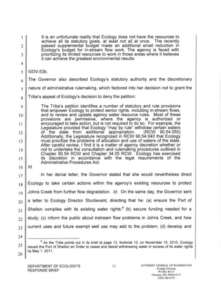 Squaxin Island Tribe v. Gregoire Ecology response brief
