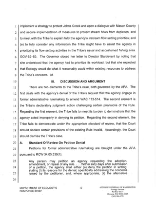 Squaxin Island Tribe v. Gregoire Ecology response brief