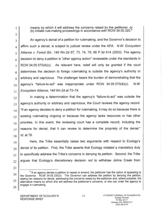 Squaxin Island Tribe v. Gregoire Ecology response brief