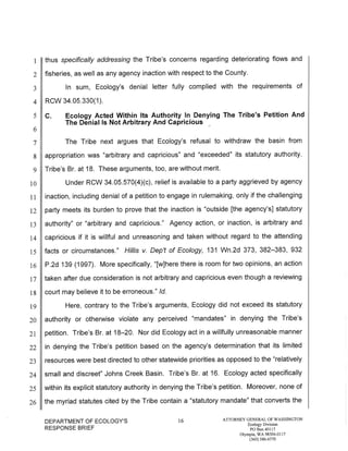 Squaxin Island Tribe v. Gregoire Ecology response brief