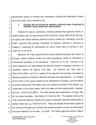 Squaxin Island Tribe v. Gregoire Ecology response brief