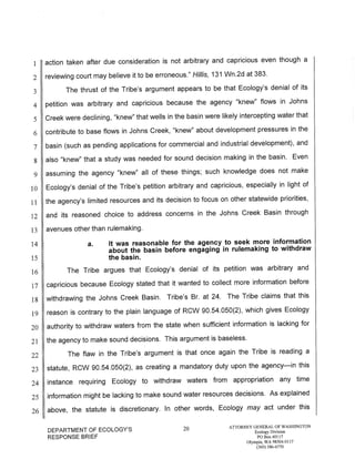 Squaxin Island Tribe v. Gregoire Ecology response brief