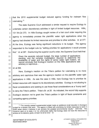 Squaxin Island Tribe v. Gregoire Ecology response brief