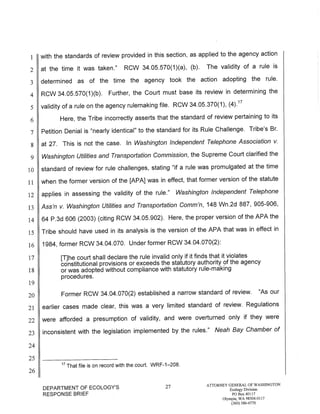 Squaxin Island Tribe v. Gregoire Ecology response brief