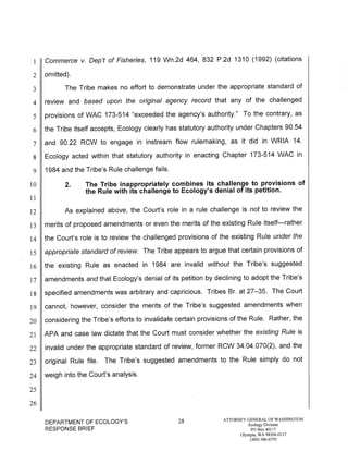 Squaxin Island Tribe v. Gregoire Ecology response brief