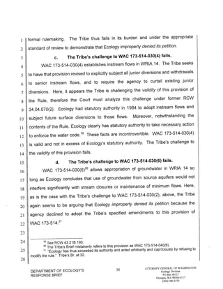 Squaxin Island Tribe v. Gregoire Ecology response brief