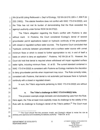 Squaxin Island Tribe v. Gregoire Ecology response brief