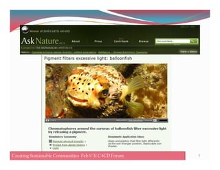 7Creating Sustainable Communities Feb 8 '11 C4CD ForumCreating Sustainable Communities Feb 9 '11 C4CD Forum
 