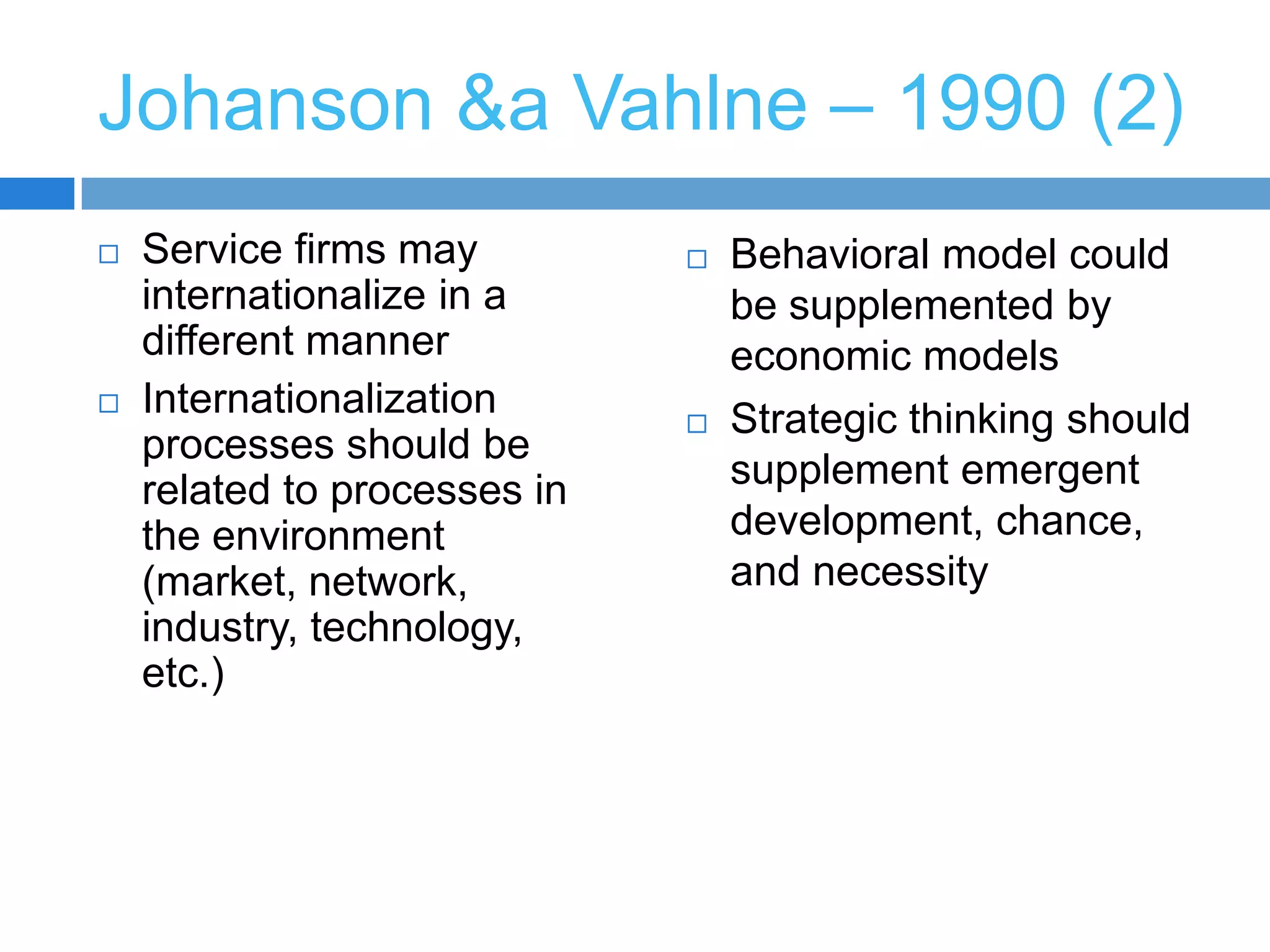 Implications for Your Project Upstream Internationalisation (Supply chain management)Location of key suppliersRelationship with key suppliersChanges in number and frequency of changesSupply strategies , e.g. vertical integrationDownstream Internationalisation (Export management)Goals, relationships, strategies, organisational development