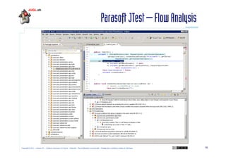 Parasoft JTest – Flow Analysis

Copyright © 2011 – Licence CC – Creative Commons 2.0 France – Paternité – Pas d'Utilisation Commerciale – Partage des Conditions Initiales à l'Identique

16

 