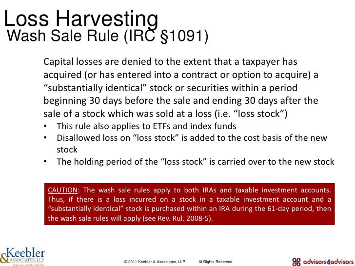 Wash sale rules stock options