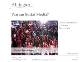 Warum Social Media? Menschen trauen anderen Menschen © blogwerk 