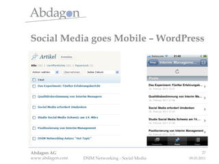 Social Media goes Mobile – WordPress 
