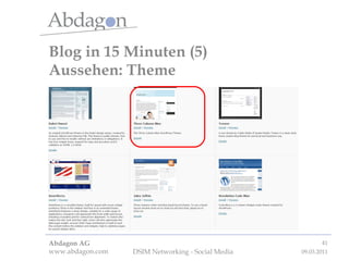 Blog in 15 Minuten (5) Aussehen: Theme 