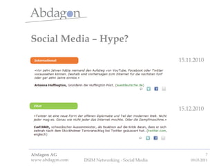Social Media – Hype? 15.11.2010 15.12.2010 