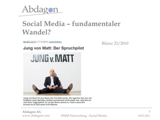 Social Media – fundamentaler Wandel? Bilanz 23/2010 