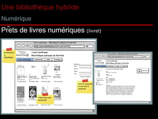 Une bibliothèque hybride Numérique Prets de livres numériques  (livrel) 