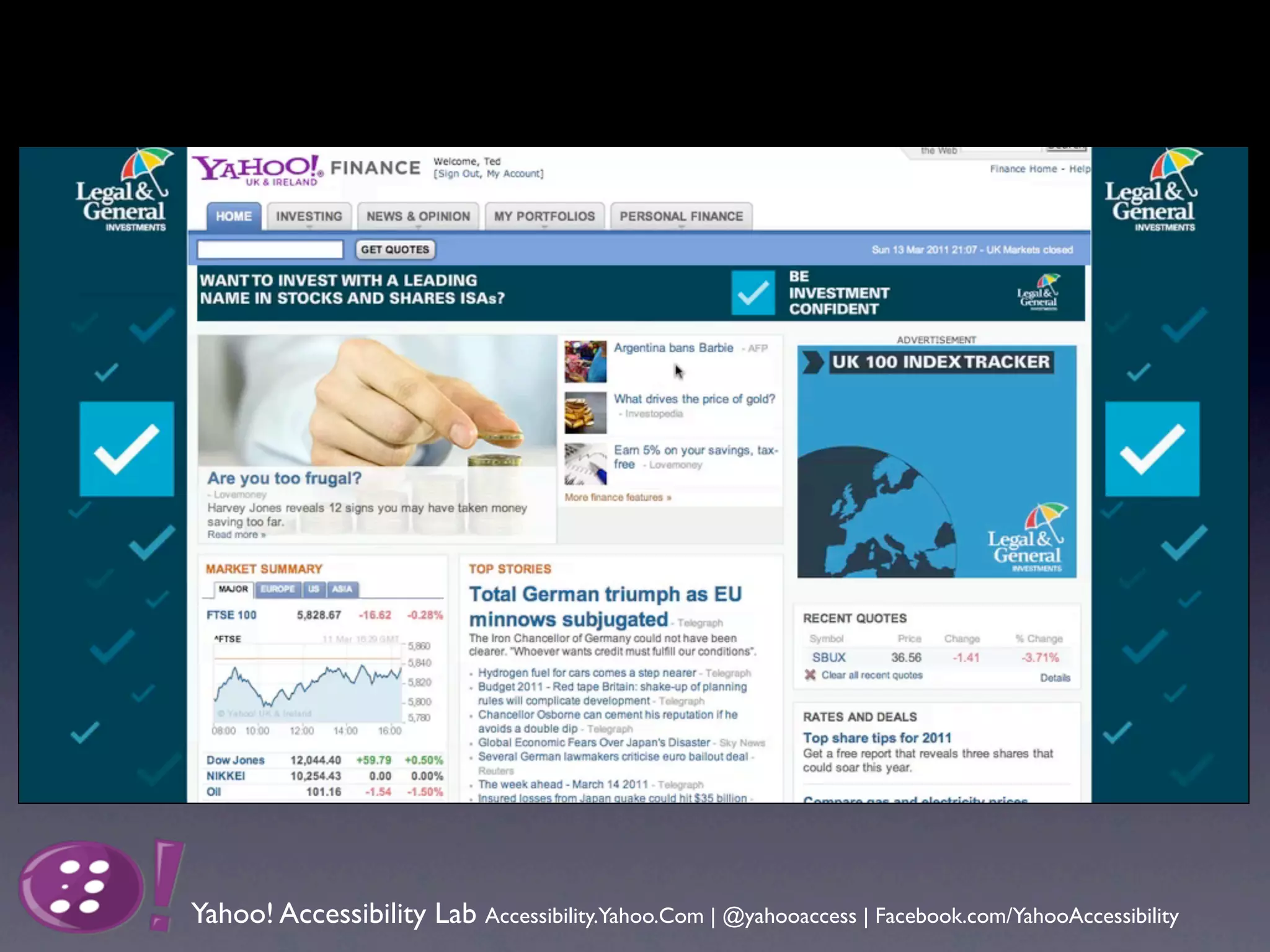 Yahoo! Accessibility Lab Accessibility.Yahoo.Com | @yahooaccess | Facebook.com/YahooAccessibility
 