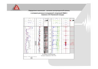 Определение технического состояния эксплуатационной колонны
в интервале детальных исследований аппаратурой ЭМДС-С
Скважина 2360 Павловской площади
 