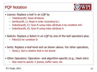 R⋈S⋈U Example (p2)When joining R ⋈ S, neither relation fits in buffersNeed two-pass hash-join to partition RHow many hash buckets for R?100 at mostThe 2nd pass hash-join uses 51 buffers, leaving 50 buffers for joining result of R ⋈ S with U.Why 51?