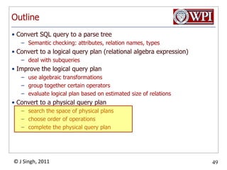R⋈S⋈U Example (p4)Case 2: suppose k > 49 but < 5,000, we can still pipeline, but need another strategy where intermediate results join with U in a 50-bucket, two-pass hash-join. Steps are:Before start on R ⋈ S, we hash U into 50 buckets of 200 blocks each.Perform two-pass hash join of R and U using 51 buffers as case 1, and placing results in 50 remaining buffers to form 50 buckets for the join of  R ⋈ S with U.Finally, join R ⋈ S with U bucket by bucket. The number of disk I/O’s is:20,000 to read U and write its tuples into buckets45,000 for two-pass hash-join R ⋈ Sk to write out the buckets of R ⋈ Sk+10,000 to read the buckets of R ⋈ S and U in the final joinThe total cost is 75,000+2k.