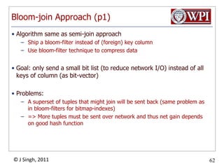 Naïve approach (2)Idea: Ship one table completely to the other nodeExample:Ship complete table A from node 1 to node 2Join table A and B locally on node 2Avoid random page access on node 1Node 1Node 2Table ATable ATable BShip